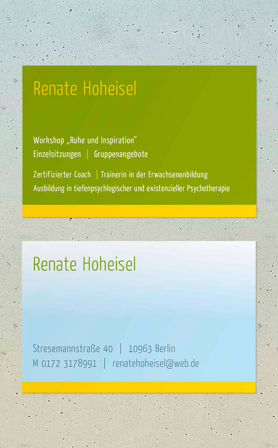 Renate Hoheisels Visitenkarte